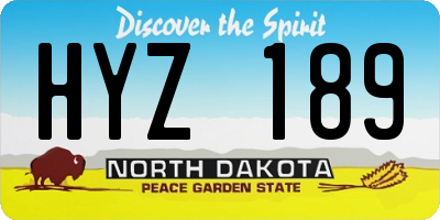 ND license plate HYZ189