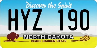 ND license plate HYZ190