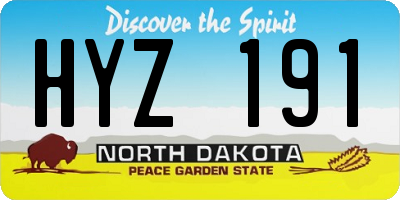 ND license plate HYZ191