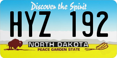 ND license plate HYZ192