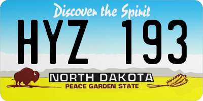 ND license plate HYZ193