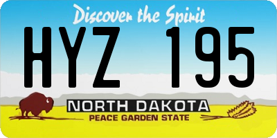 ND license plate HYZ195