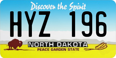 ND license plate HYZ196