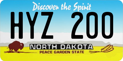 ND license plate HYZ200