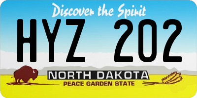 ND license plate HYZ202