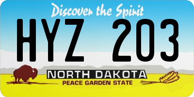 ND license plate HYZ203