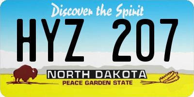 ND license plate HYZ207