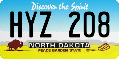 ND license plate HYZ208