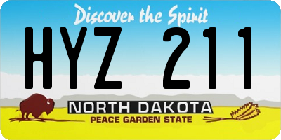ND license plate HYZ211