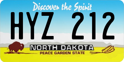 ND license plate HYZ212