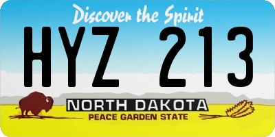 ND license plate HYZ213