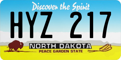 ND license plate HYZ217
