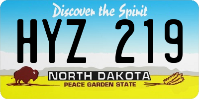 ND license plate HYZ219