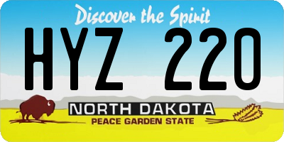 ND license plate HYZ220
