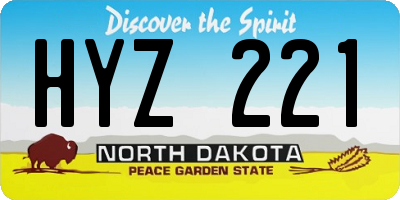 ND license plate HYZ221