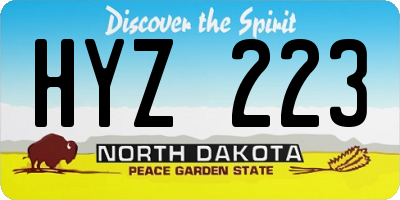 ND license plate HYZ223