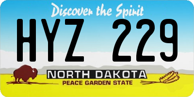 ND license plate HYZ229