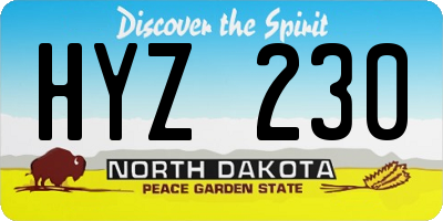 ND license plate HYZ230