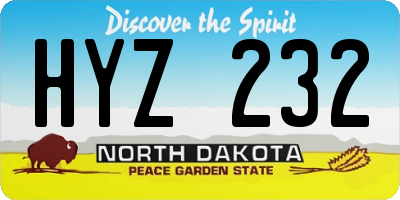ND license plate HYZ232