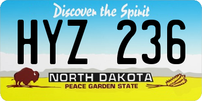 ND license plate HYZ236