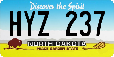 ND license plate HYZ237