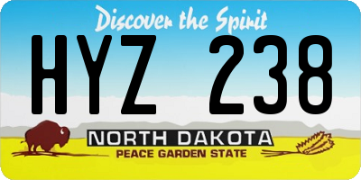 ND license plate HYZ238