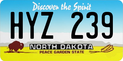 ND license plate HYZ239