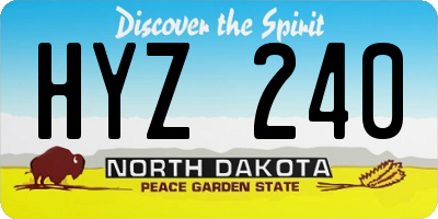 ND license plate HYZ240