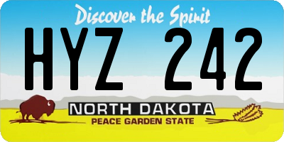 ND license plate HYZ242
