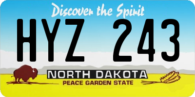 ND license plate HYZ243