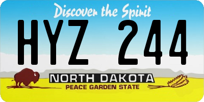 ND license plate HYZ244