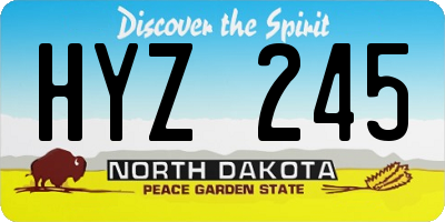 ND license plate HYZ245