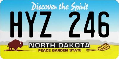 ND license plate HYZ246
