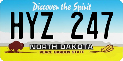 ND license plate HYZ247