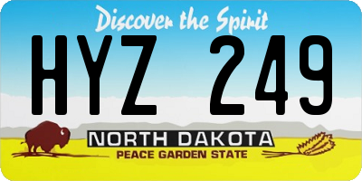 ND license plate HYZ249