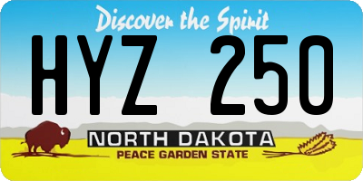 ND license plate HYZ250