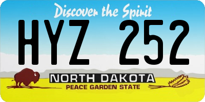 ND license plate HYZ252