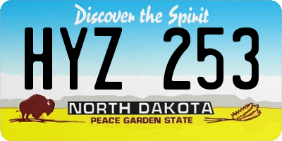 ND license plate HYZ253