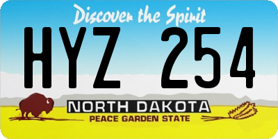ND license plate HYZ254