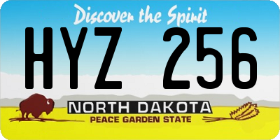 ND license plate HYZ256