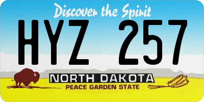 ND license plate HYZ257