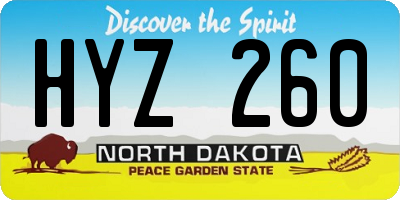 ND license plate HYZ260