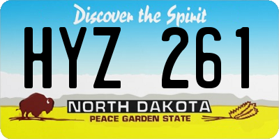 ND license plate HYZ261