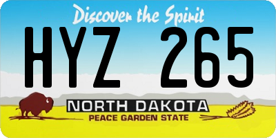 ND license plate HYZ265