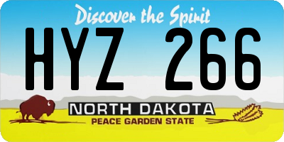 ND license plate HYZ266