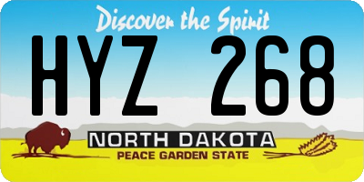 ND license plate HYZ268