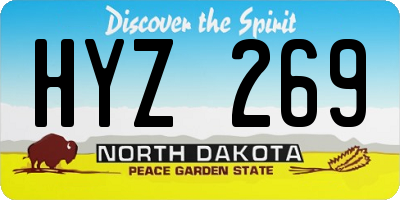 ND license plate HYZ269
