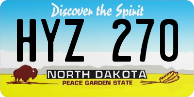 ND license plate HYZ270