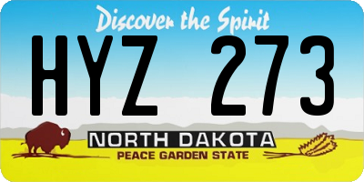 ND license plate HYZ273