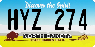 ND license plate HYZ274